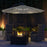 3(m) LED Patio Banana Umbrella Cantilever Parasol w/ Crank, Grey