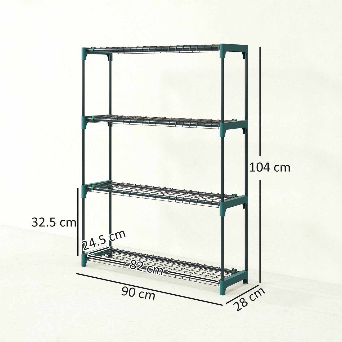 4-Tier Plant Stand Indoor Outdoor, Set of 2 Metal Plant Shelf