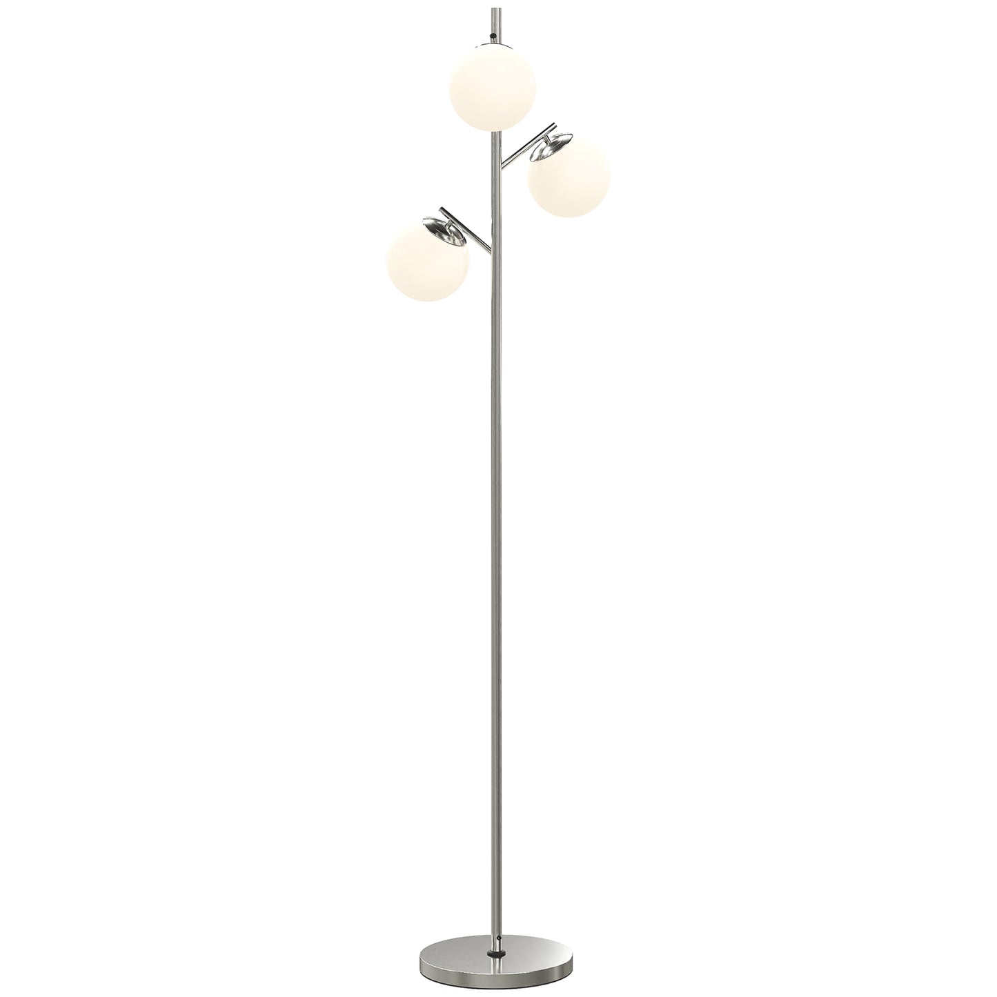 Modern Tree Floor Lamp with 3 Light, for Living Room Bedroom, Silver