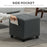 Small Footstool Square Ottoman with Padded Seat for Living Room Grey