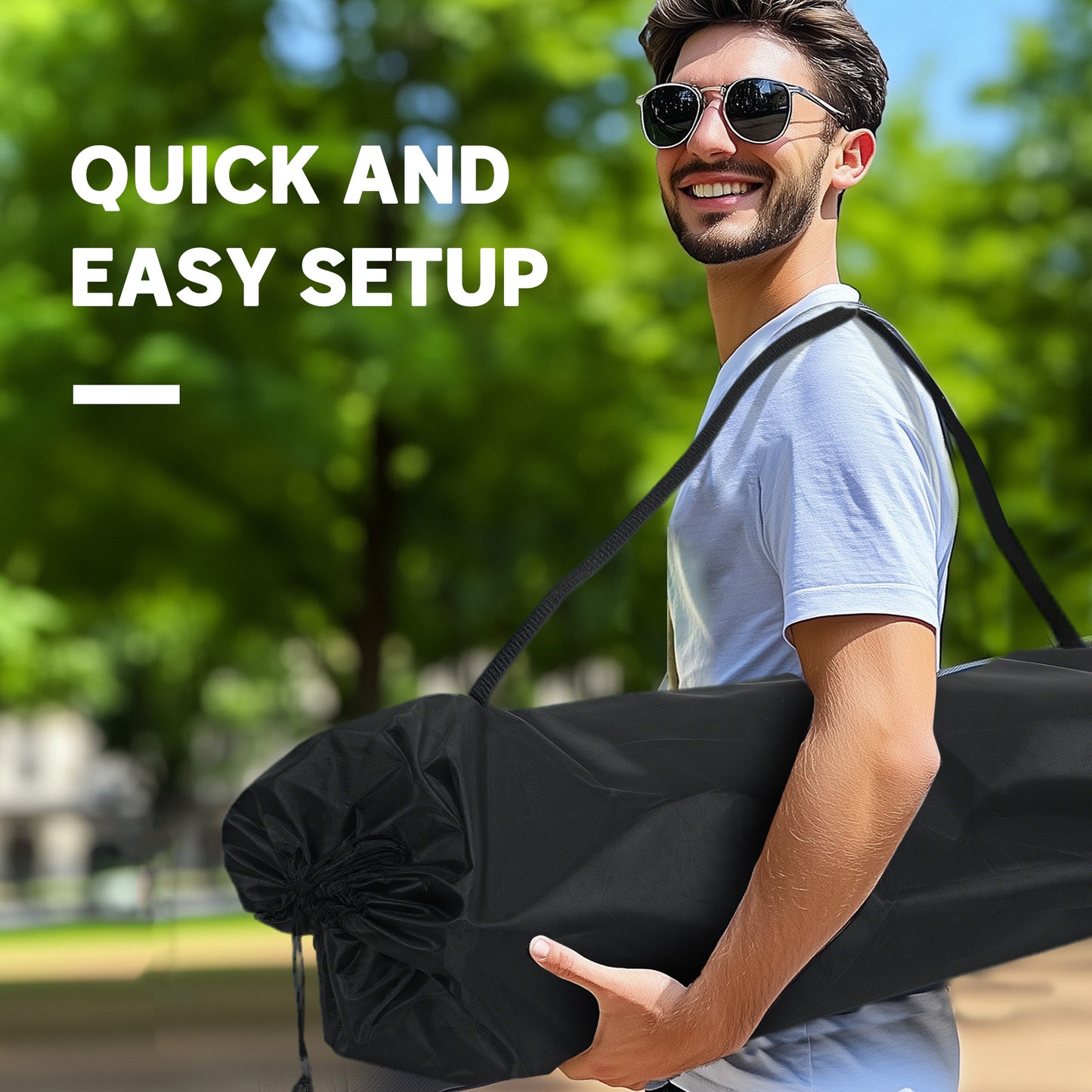 Double Camping Chair for Adults with Armrests, Cup Holders, Green