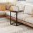 C-Shaped Side Table, Sofa End Table with Metal Frame, Accent Couch Table for Living room, Bedroom, Brown and Black