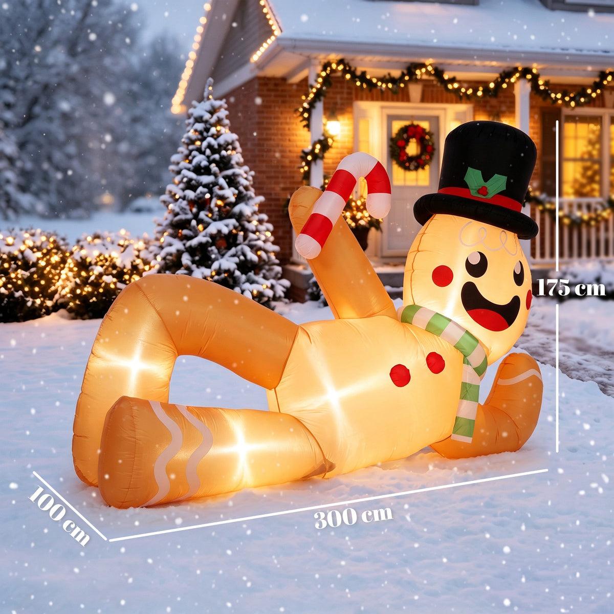9.8ft Christmas Inflatable Gingerbread, Blow Up Christmas Decor