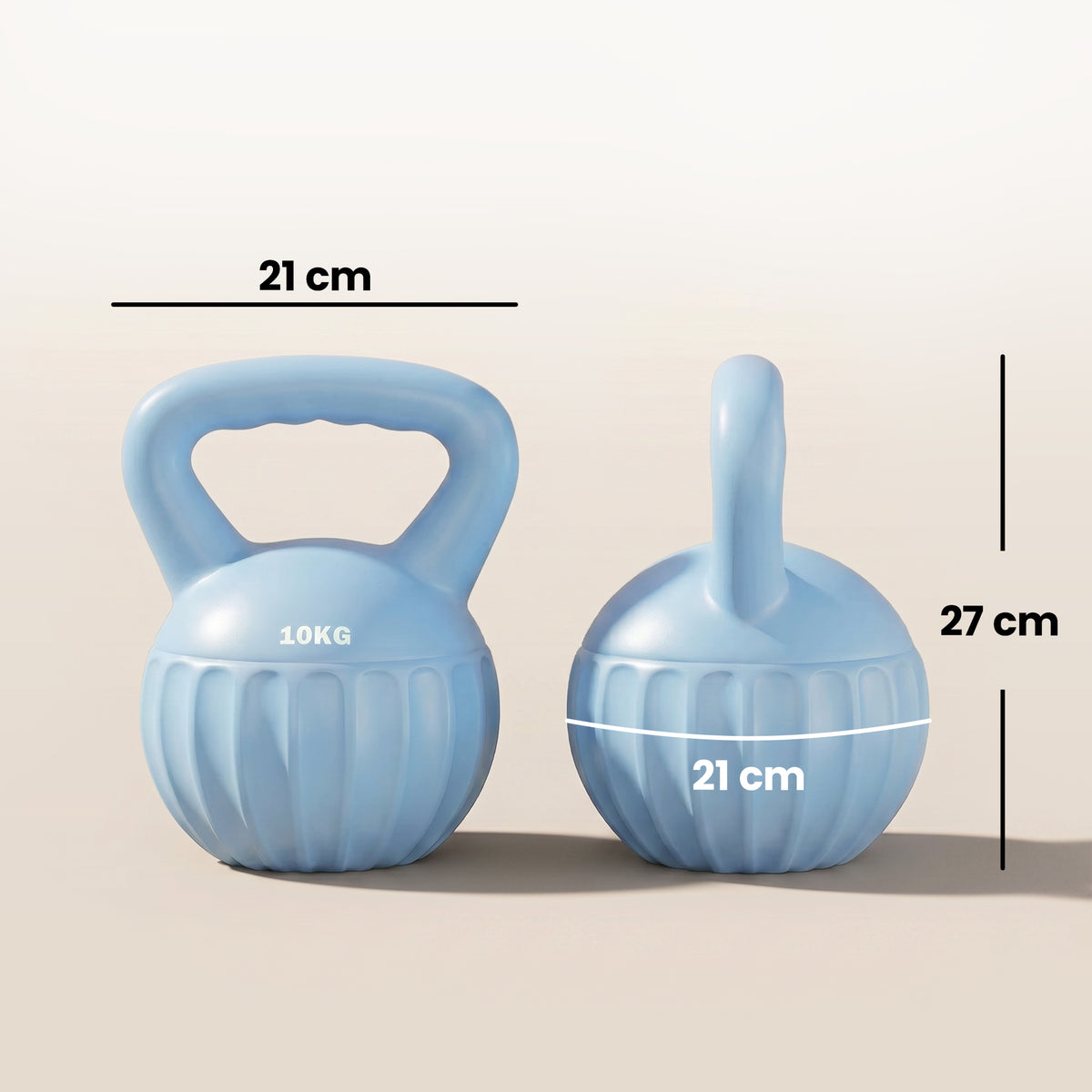 10kg Kettlebell with Non-Slip Handle - Blue