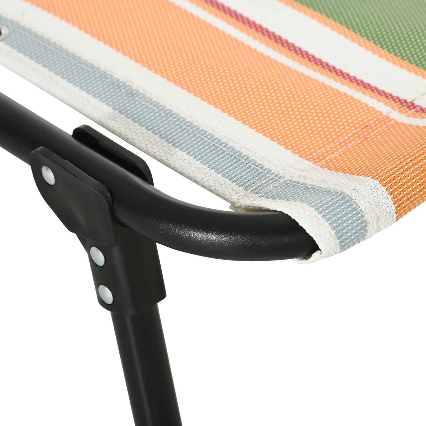 Folding Beach Chair Chaise Lounge 4 Adjustable Positions, Multicolored