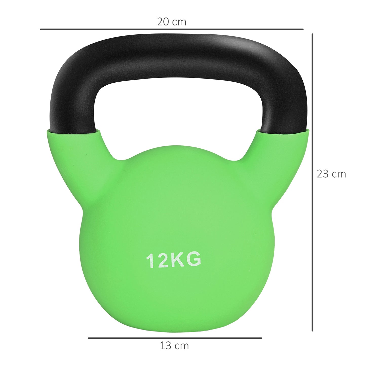 12KG Kettlebell with Soft Body and Non-Slip Handle, Green