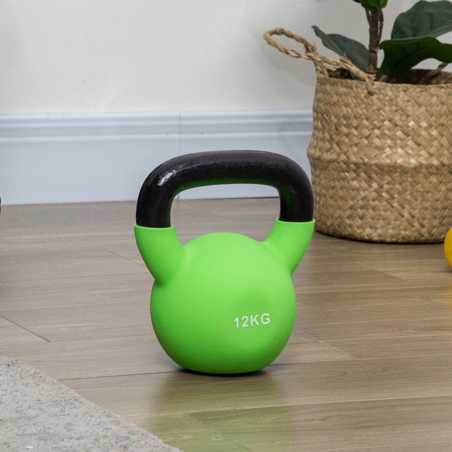 12KG Kettlebell with Soft Body and Non-Slip Handle, Green