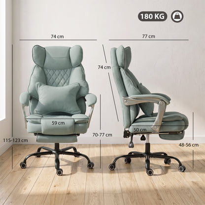 Big and Tall Office Chair with Lumbar Support, Light Blue