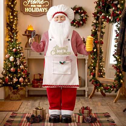 4ft Christmas Singing Cooking Santa Claus with Head Moving