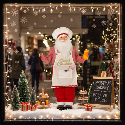 4ft Christmas Singing Cooking Santa Claus with Head Moving