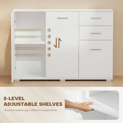 Modern Sideboard Kitchen Storage Cabinet, White