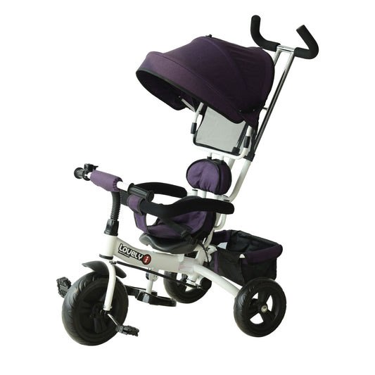 Baby Tricycle W/Handle-White/Purple