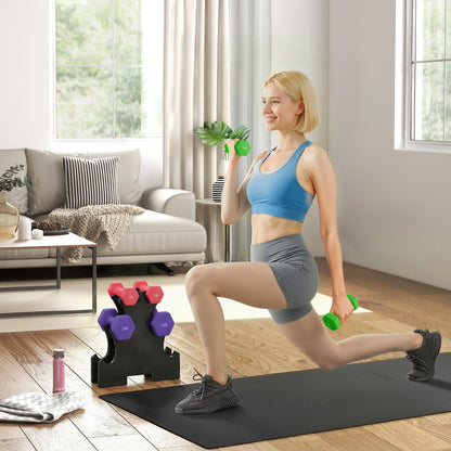 Hex Dumbbells Set with Dumbbell Rack,  2 x 1kg, 2 x 2kg, 2 x 3kg