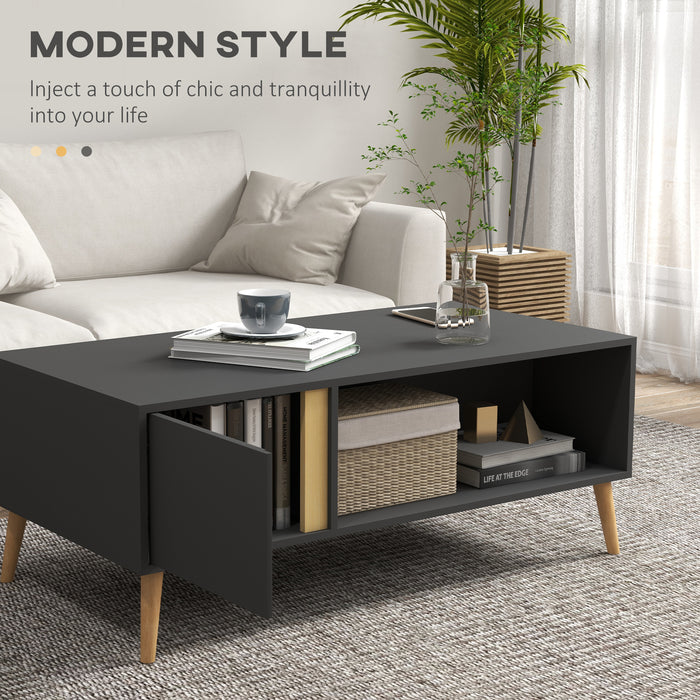 Coffee Table Modern Centre Table with Storage Rectangular Side Table Grey