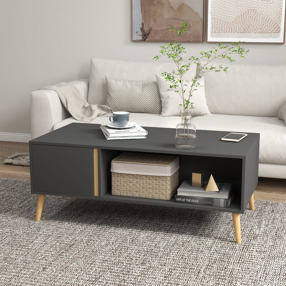 Coffee Table Modern Centre Table with Storage Rectangular Side Table Grey