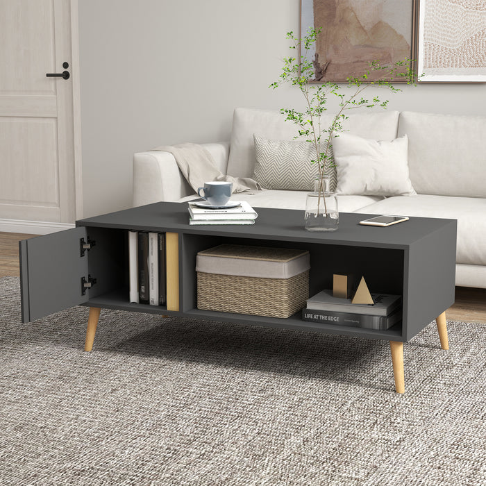 Coffee Table Modern Centre Table with Storage Rectangular Side Table Grey