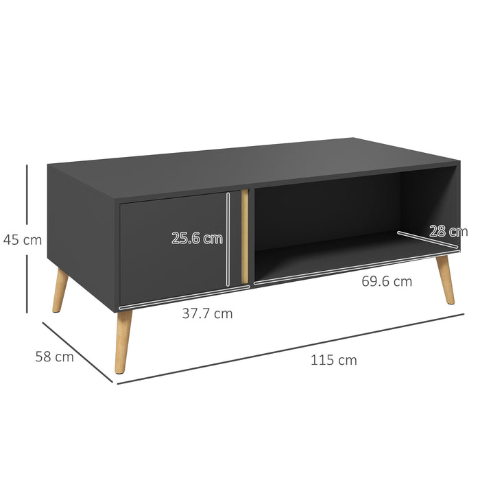 Coffee Table Modern Centre Table with Storage Rectangular Side Table Grey