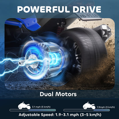 12V Kids Electric Ride On Car, Battery Powered Ride On ATV, Blue