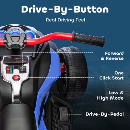 12V Kids Electric Ride On Car, Battery Powered Ride On ATV, Blue