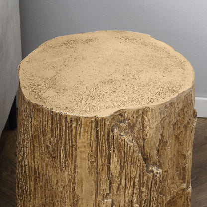 Concrete Side Table Tree Stump End Table for Indoor Outdoors Natural