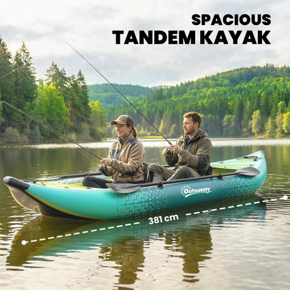 2.5' Inflatable Kayak 2-person Sit on Canoe with Paddles Blue