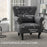 Chesterfield-style Accent Chair, Tufted Wingback Armchair with Pillow, Naihead Trim for Living Room, Bedroom, Grey