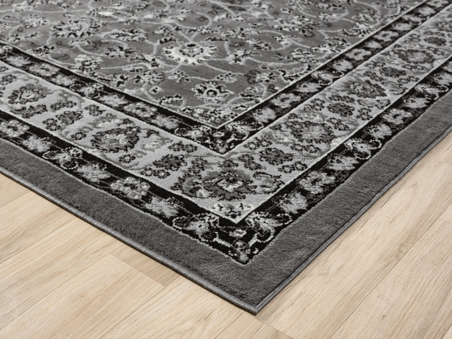 Obsidian Modern Low Pile Area Rug - Classical Traditional Design