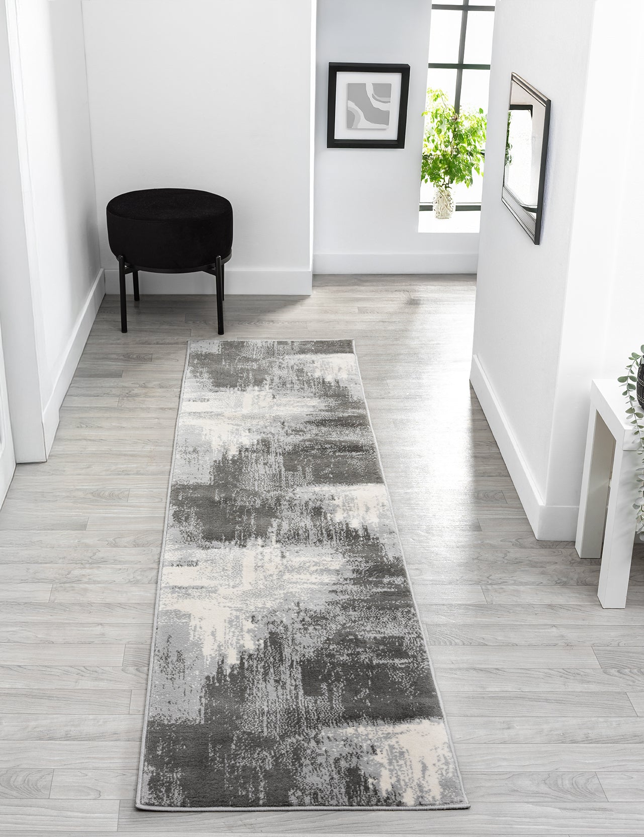 Obsidian Modern Low Pile Area Rug - Craft Abstract Design