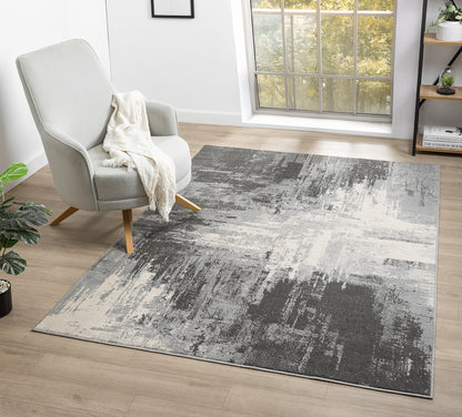 Obsidian Modern Low Pile Area Rug - Craft Abstract Design