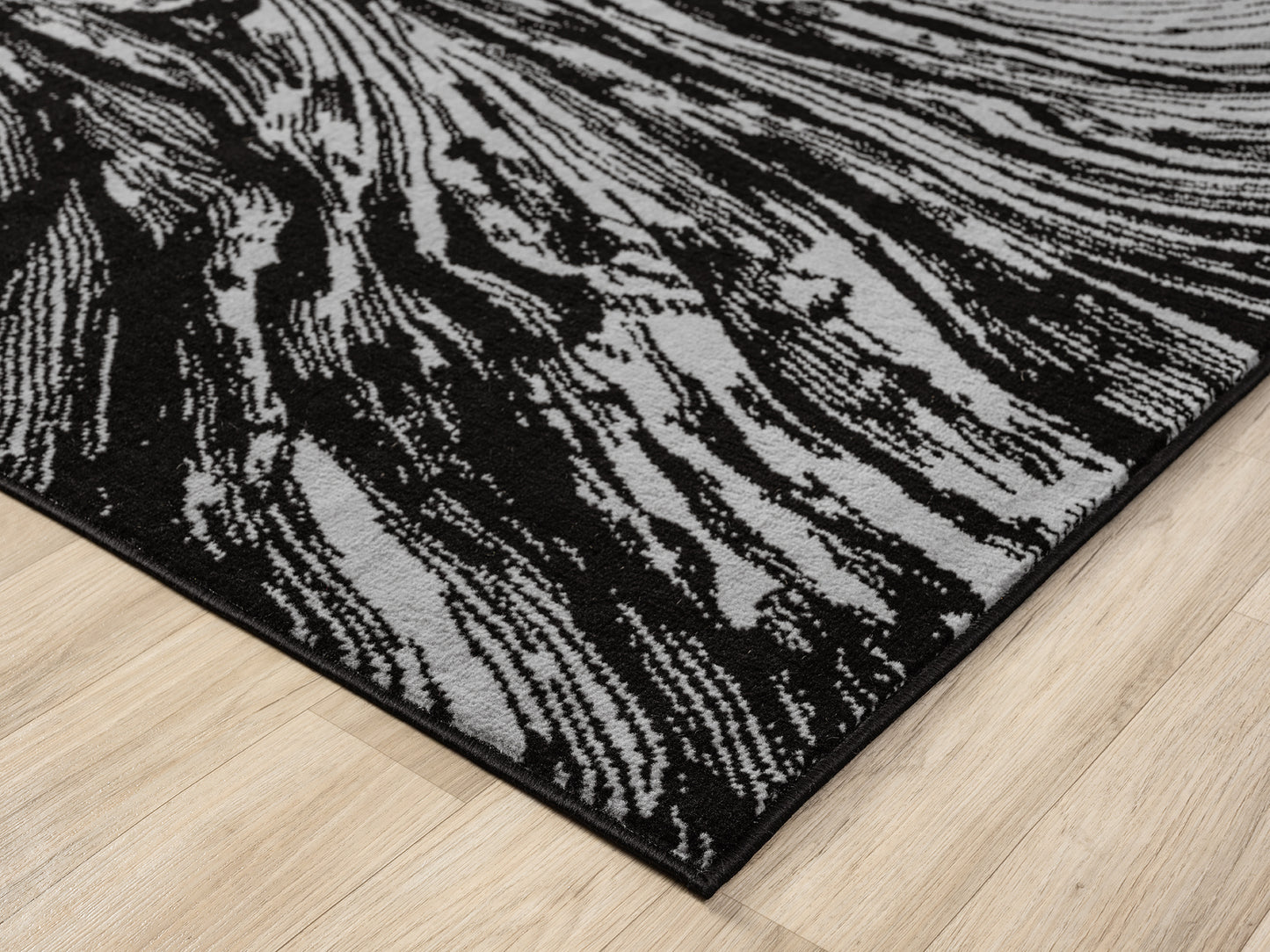 Obsidian Modern Low Pile Area Rug - Whirlpool Design