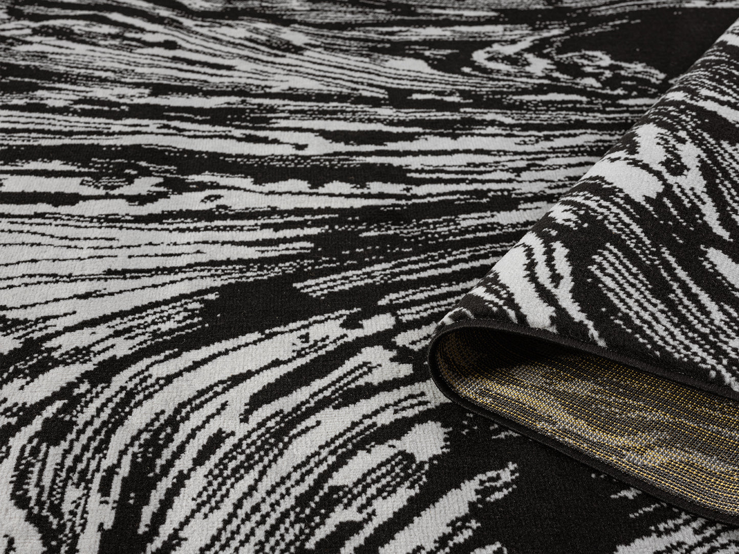 Obsidian Modern Low Pile Area Rug - Whirlpool Design