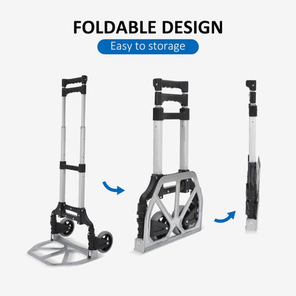 Heavy Duty Aluminium Foldable Hand Truck Trolley, 70KG Load Capacity