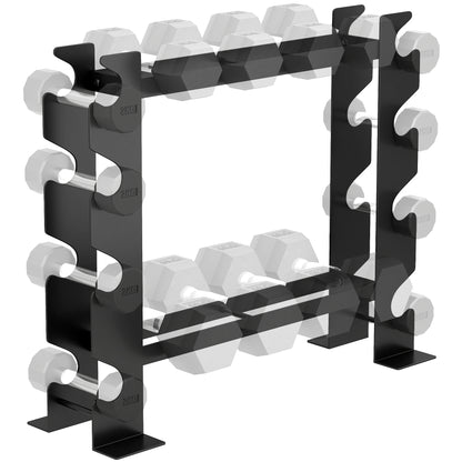 4-Tier Dumbbell Rack, Heavy-Duty Weight Rack for Dumbbells, Black