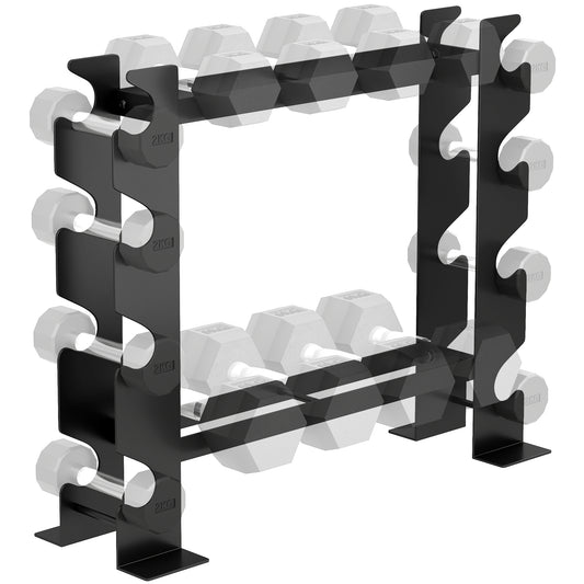 4-Tier Dumbbell Rack, Heavy-Duty Weight Rack for Dumbbells, Black