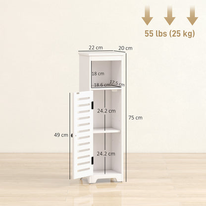 Bathroom Cabinet, Bathroom Floor Cabinet with Adjustable Shelf, White