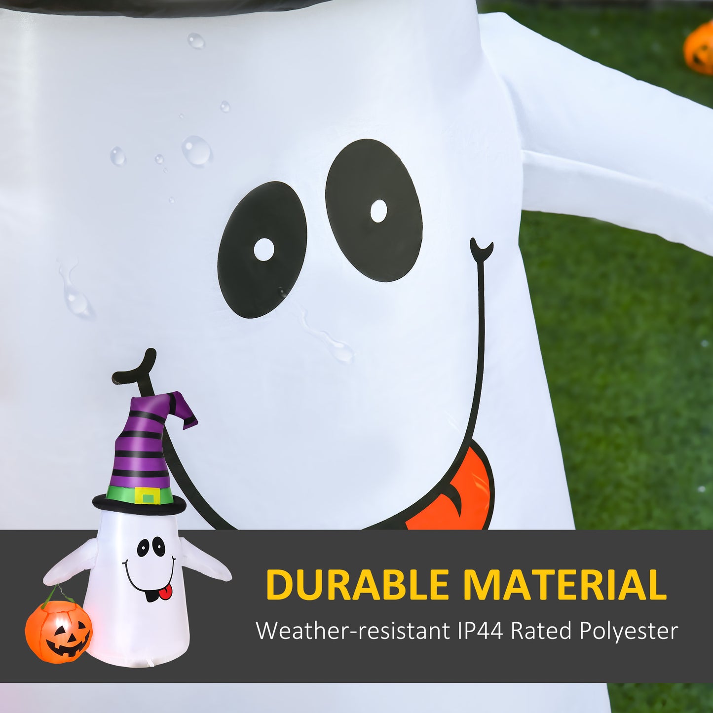 1.2m Witch Ghost Halloween Inflatable Decoration Lights Fan Outdoor Fun