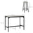 5 Piece Bar Table and Stools Set with Metal Frame Grey