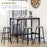 5 Piece Bar Table and Stools Set with Metal Frame Grey