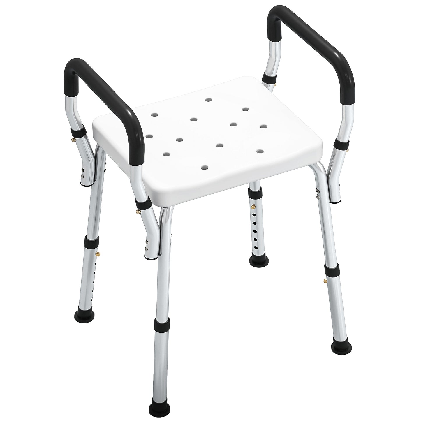 Rust-Free Aluminium Bath Chair with Adjustable Height, White