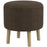 Round Ottoman Stool with Storage, Linen Fabric Upholstered Foot Stool with Padded Seat, Hidden Space and Wood Legs