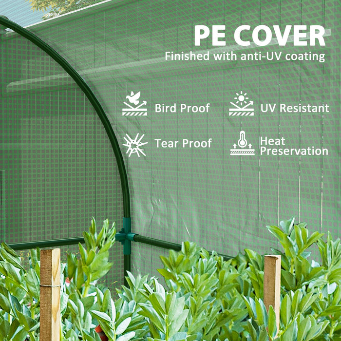 Tomato Greenhouse with Roll-up Door, 94 x 94 x 150cm, Green