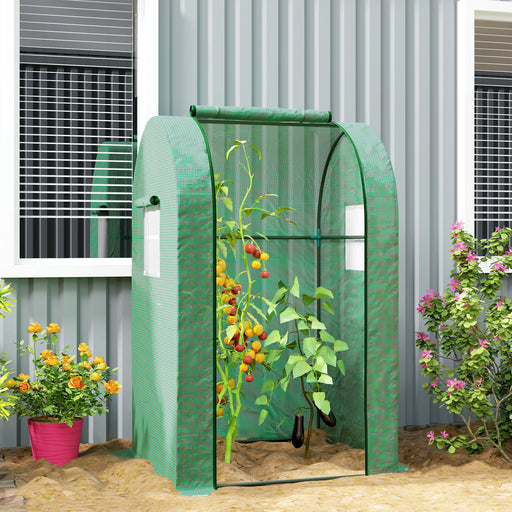 Tomato Greenhouse with Roll-up Door, 94 x 94 x 150cm, Green