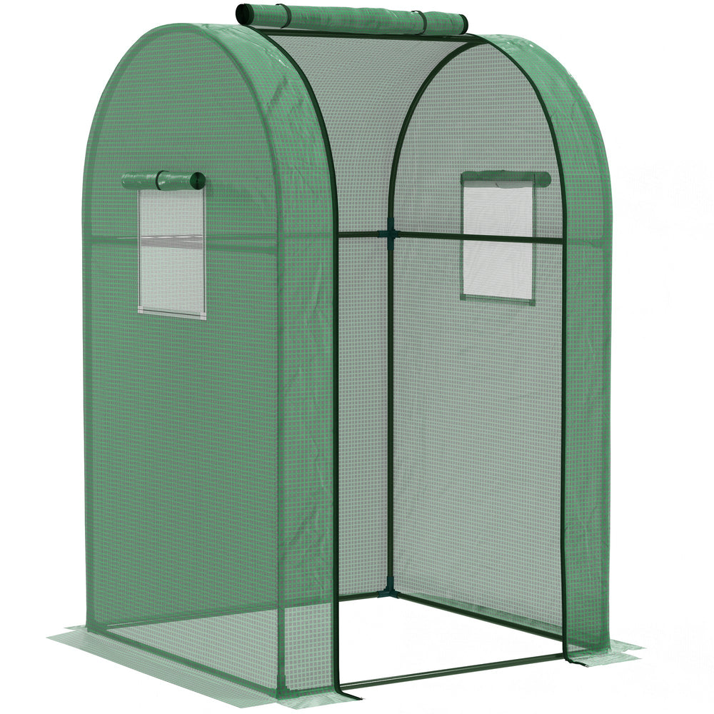 Tomato Greenhouse with Roll-up Door, 94 x 94 x 150cm, Green