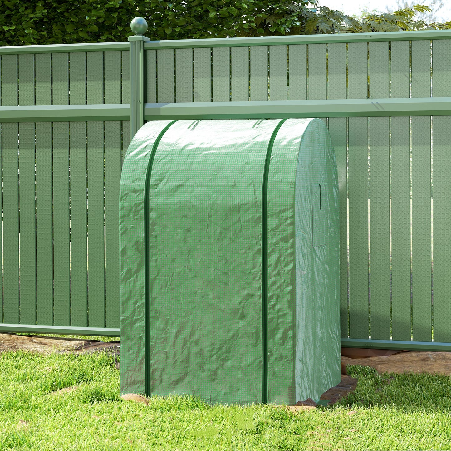 Tomato Greenhouse with Roll-up Door, 94 x 94 x 150cm, Green