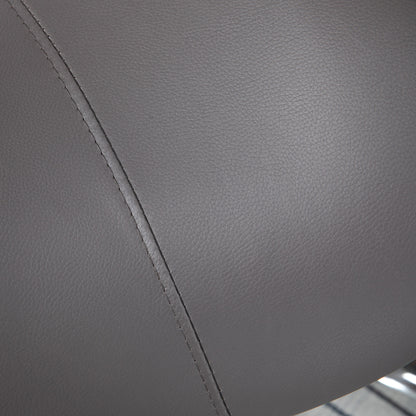 PU Leather Saddle Stool w/ Moulded Padded Seat Adjustable Height Grey