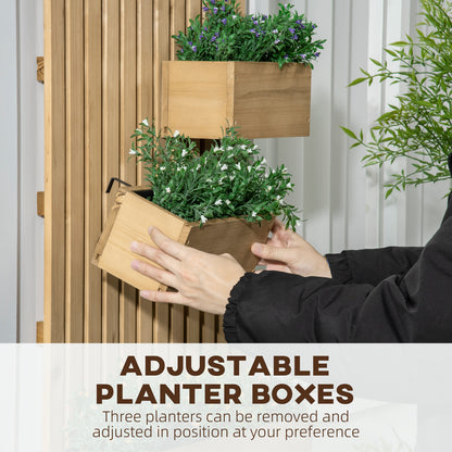 Wooden Garden Planters with Trellis Wall-mounted Raised Garden Bed