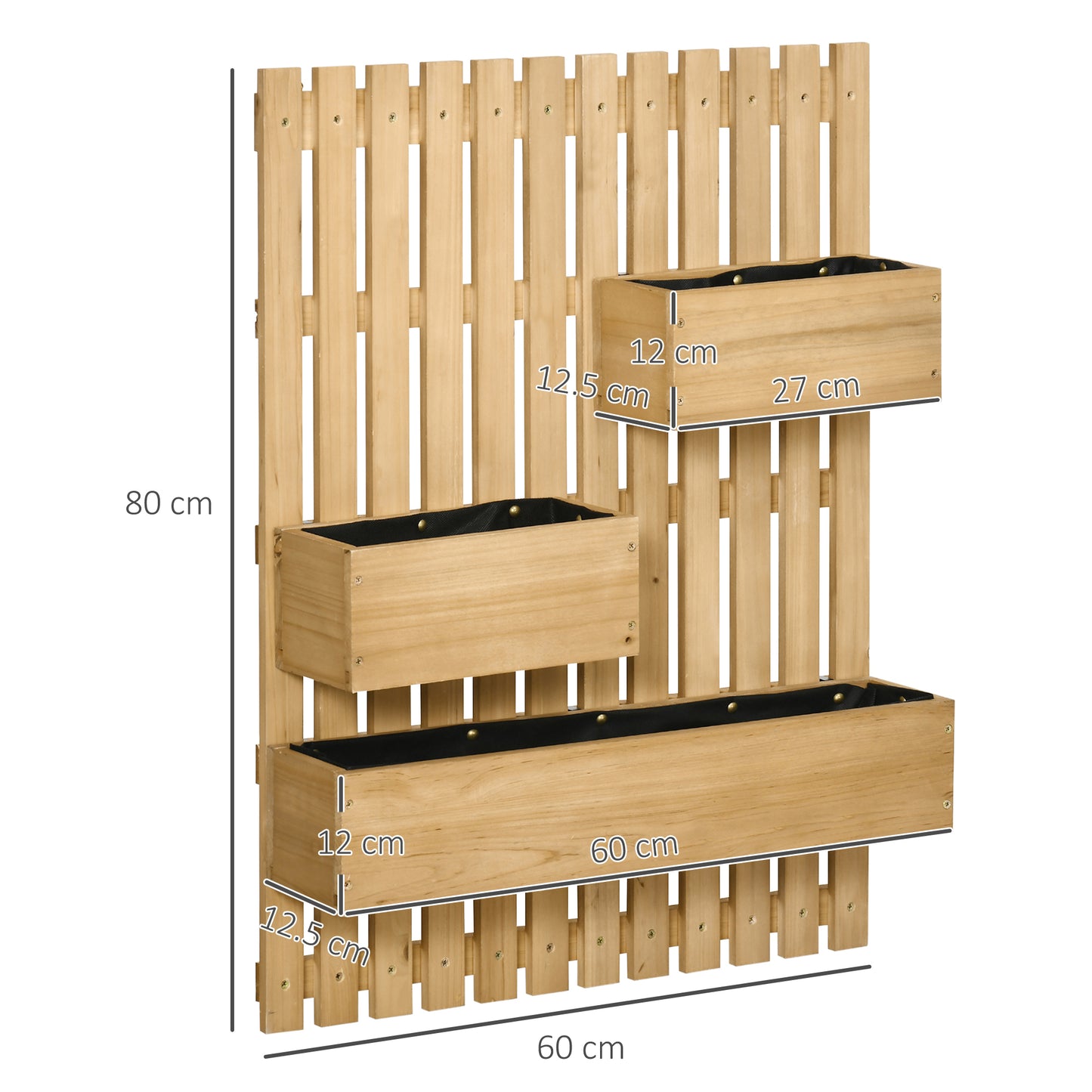 Wooden Garden Planters with Trellis Wall-mounted Raised Garden Bed