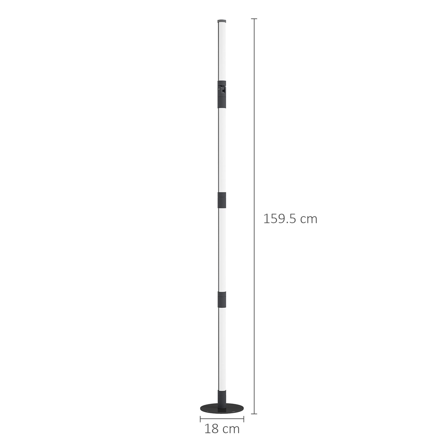 LED Floor Lamp, Corner Floor Lamp with App & Remote Control Dark Grey