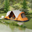 Camping Tent for 6-8 Man with 2000mm Waterproof Rainfly and Carry Bag for Fishing Hiking Festival, Orange