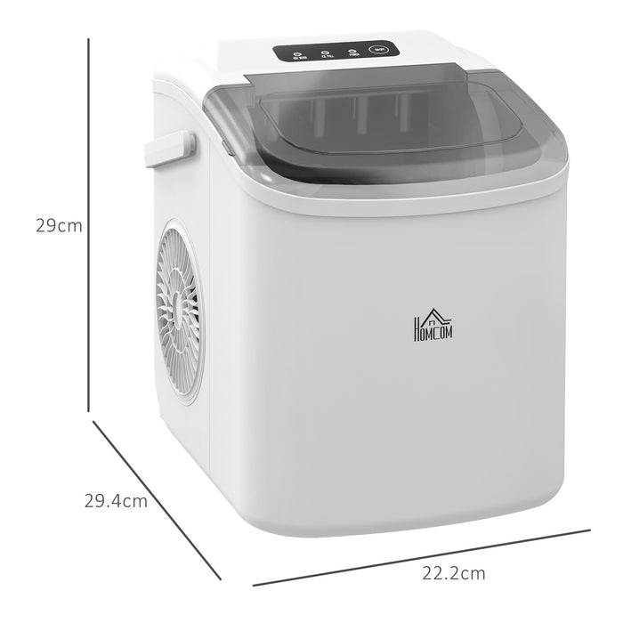 Ice Maker Machine Counter Top, 12Kg in 24 Hrs, 9 Cubes Ready in 6-12Mins, Portable Ice Cube Maker with Ice Scoop and Basket, White